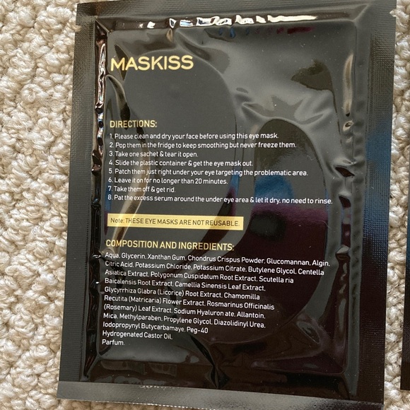 NEW 10 Pack Maskiss 24K Gold Eye Masks Face Pairs Hydrating Anti-Aging NIB - Picture 6 of 6